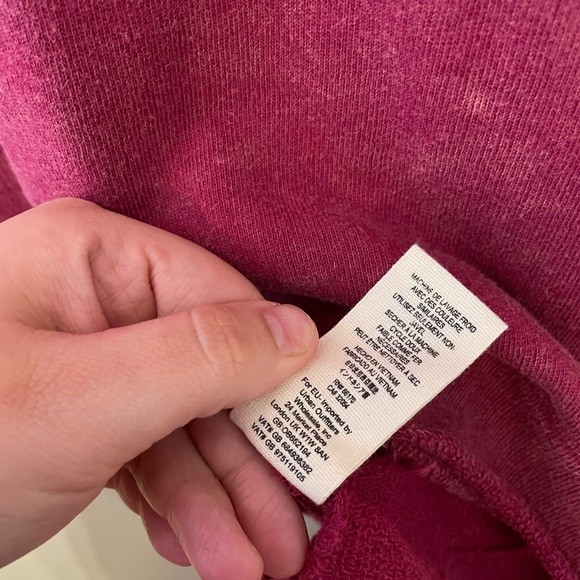 Free People Glorious cropped sweater Pullover Pink Berry Sweatshirt - Picture 6 of 6